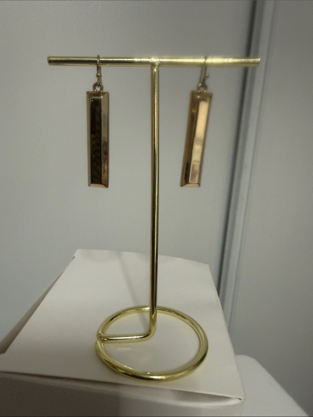 Fashion Jewelry Gold Rectangular Drop Earrings